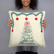 Load image into Gallery viewer, Christmas Tree-Multilingual Throw Pillow (Color: Apricot White)
