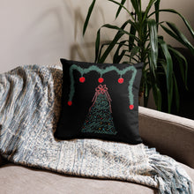 Load image into Gallery viewer, Christmas Tree-Multilingual Throw Pillow (Color: Black)
