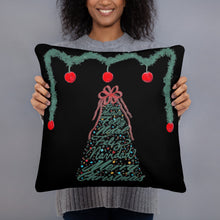 Load image into Gallery viewer, Christmas Tree-Multilingual Throw Pillow (Color: Black)
