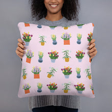 Load image into Gallery viewer, Throw Pillow Spring Blooms with Light Pink Background 18x18
