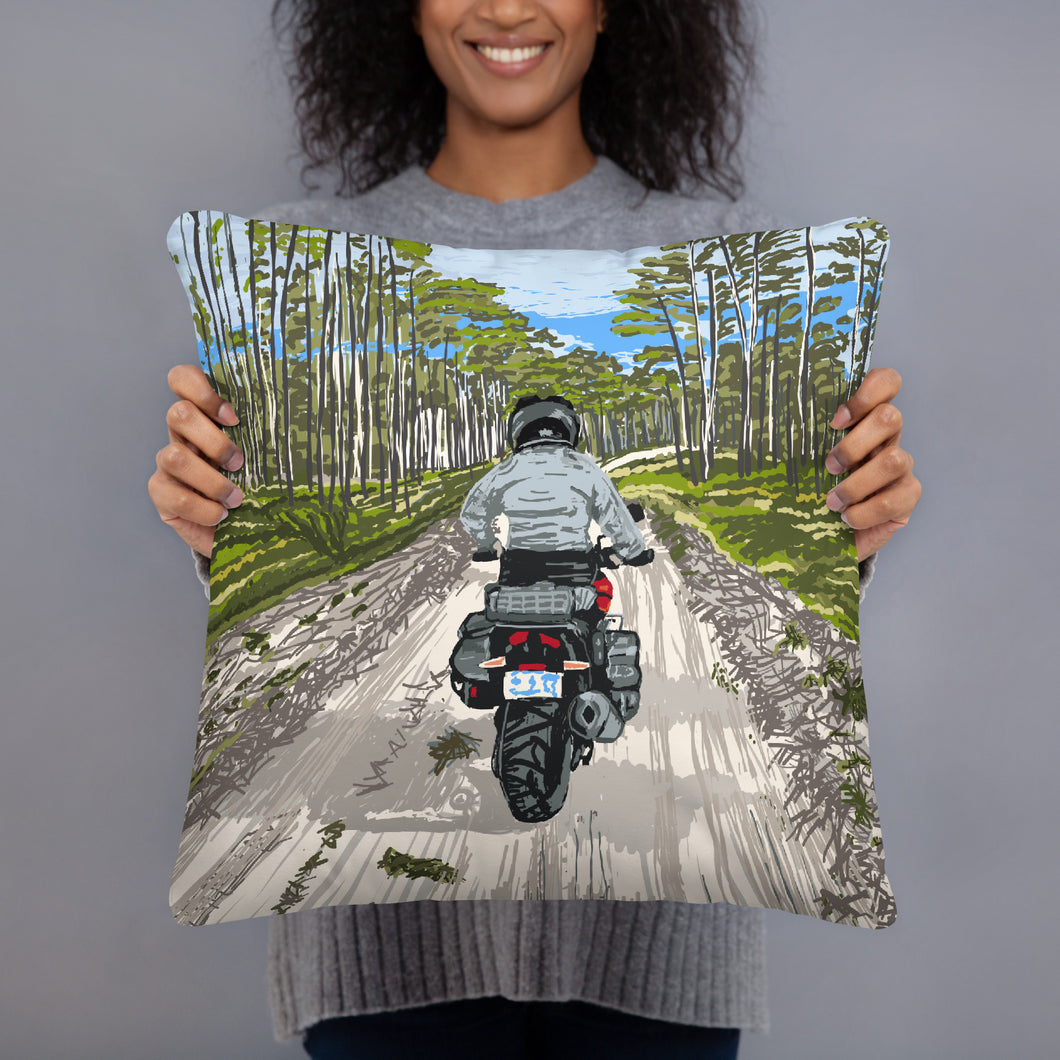 Motorcycle Ride 18x18 Throw Pillow