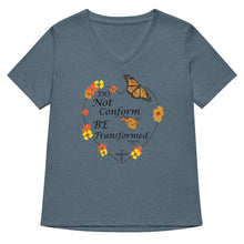 Load image into Gallery viewer, Do Not Conform/Be Transformed- Women’s relaxed V-neck t-shirt
