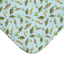 Load image into Gallery viewer, Bath Mat Fresh Water Fish Motifs 24 x 17
