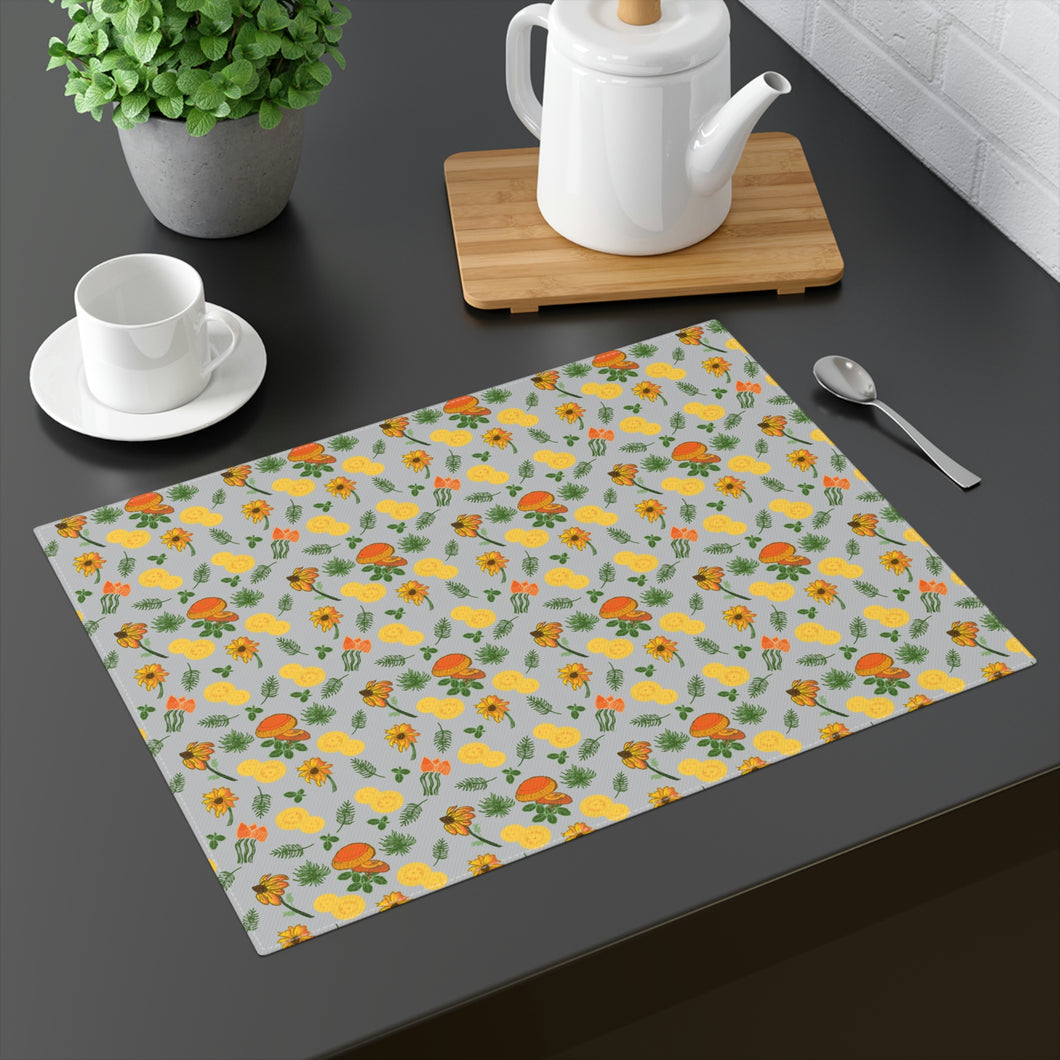 Placemat-Mushrooms & Wildflowers