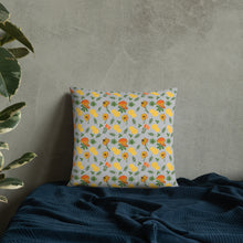 Load image into Gallery viewer, Mushrooms &amp; Wildflowers Decorative Throw Pillow - Late Bloomer Art Studio
