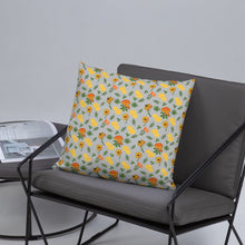 Load image into Gallery viewer, Mushrooms &amp; Wildflowers Decorative Throw Pillow - Late Bloomer Art Studio
