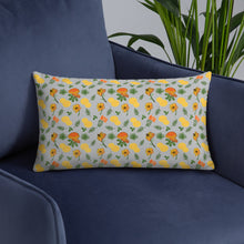 Load image into Gallery viewer, Mushrooms &amp; Wildflowers Decorative Throw Pillow - Late Bloomer Art Studio
