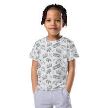 Load image into Gallery viewer, Kids crew neck t-shirt-Trains, Planes and Automobiles
