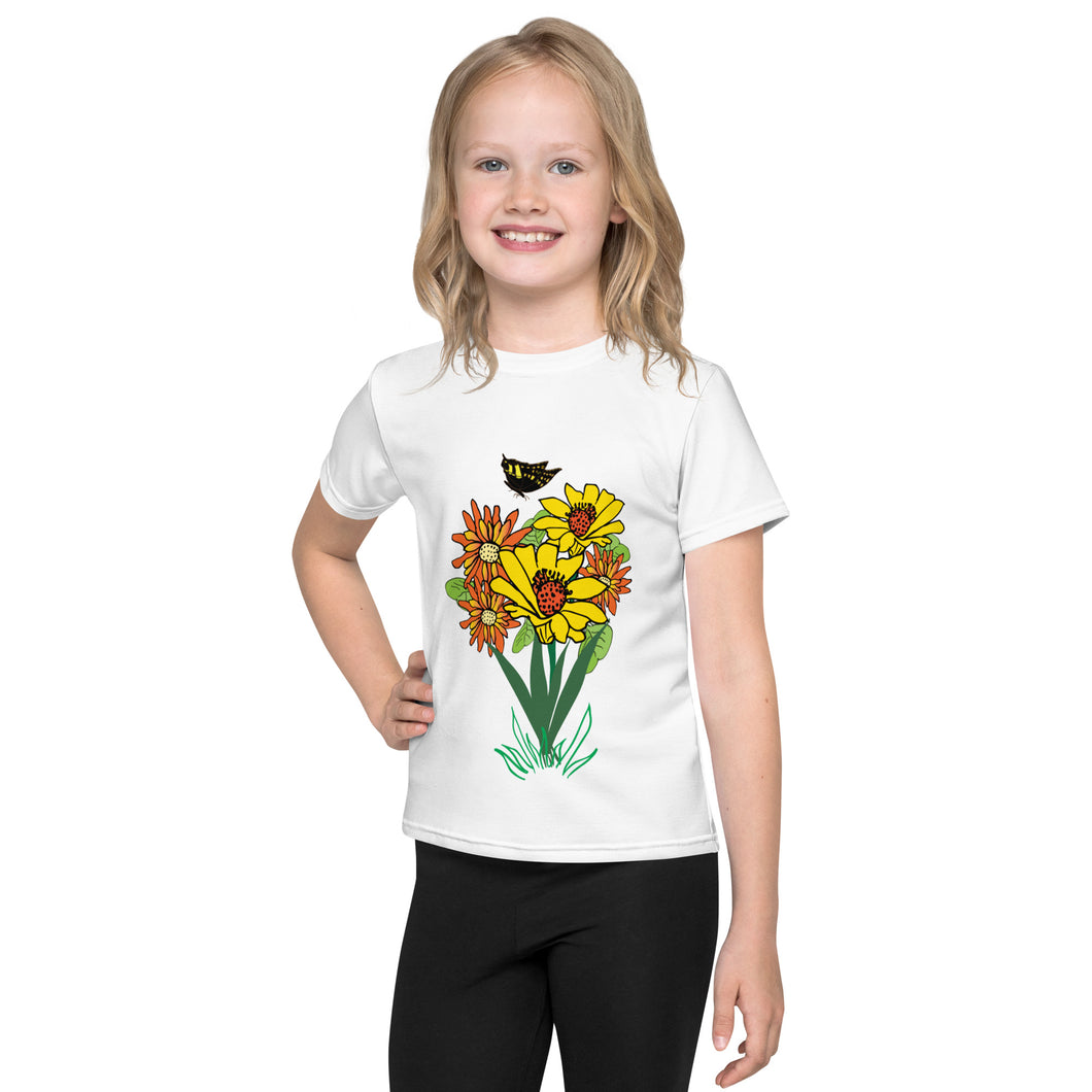 Happy Blooms Bouquet Girl's crew neck t-shirt