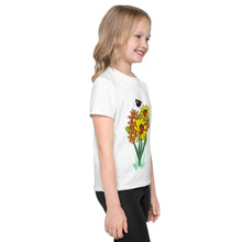 Load image into Gallery viewer, Happy Blooms Bouquet Girl&#39;s crew neck t-shirt
