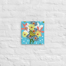 Load image into Gallery viewer, Canvas Print Flower Bouquet Tropical Blue - Late Bloomer Art Studio
